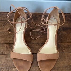 Vince Camuto Tan Lace-Up Heels